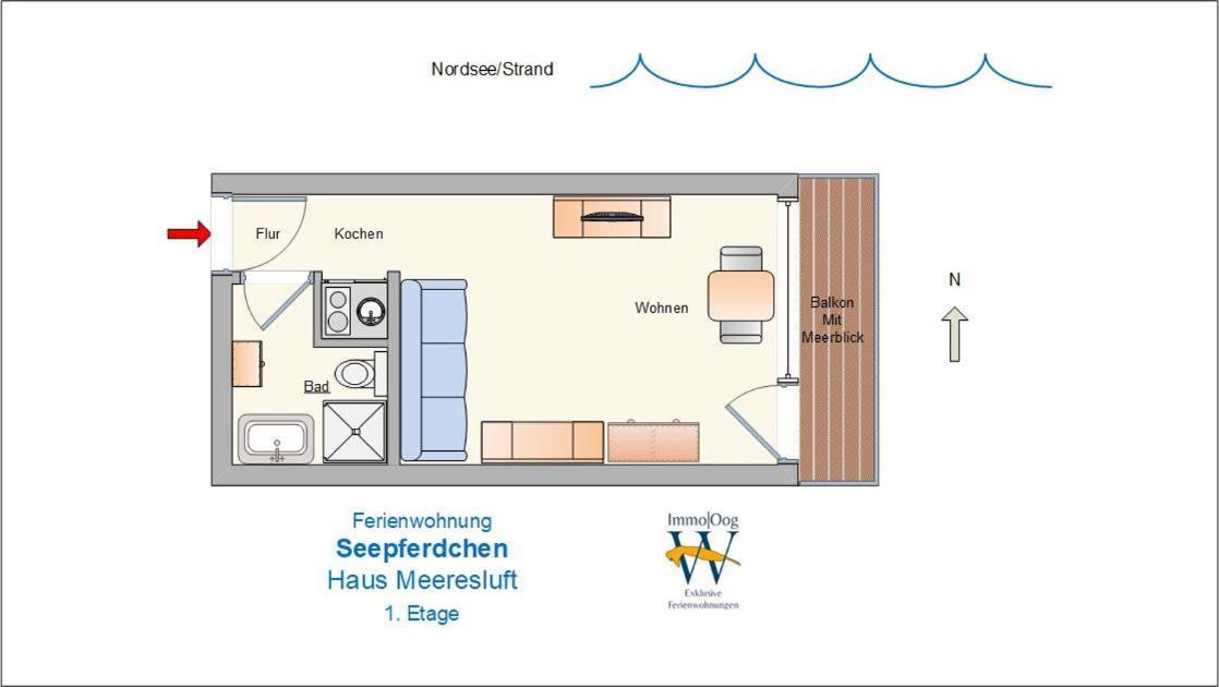 Seepferdchen - Kuscheliges Apartment Mit Meerblick-Balkon Wangerooge Εξωτερικό φωτογραφία